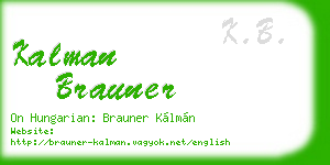 kalman brauner business card